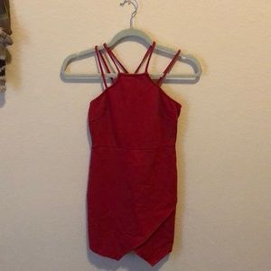 Lulu’s Red “Strap Me Silly” Bodycon Dress
